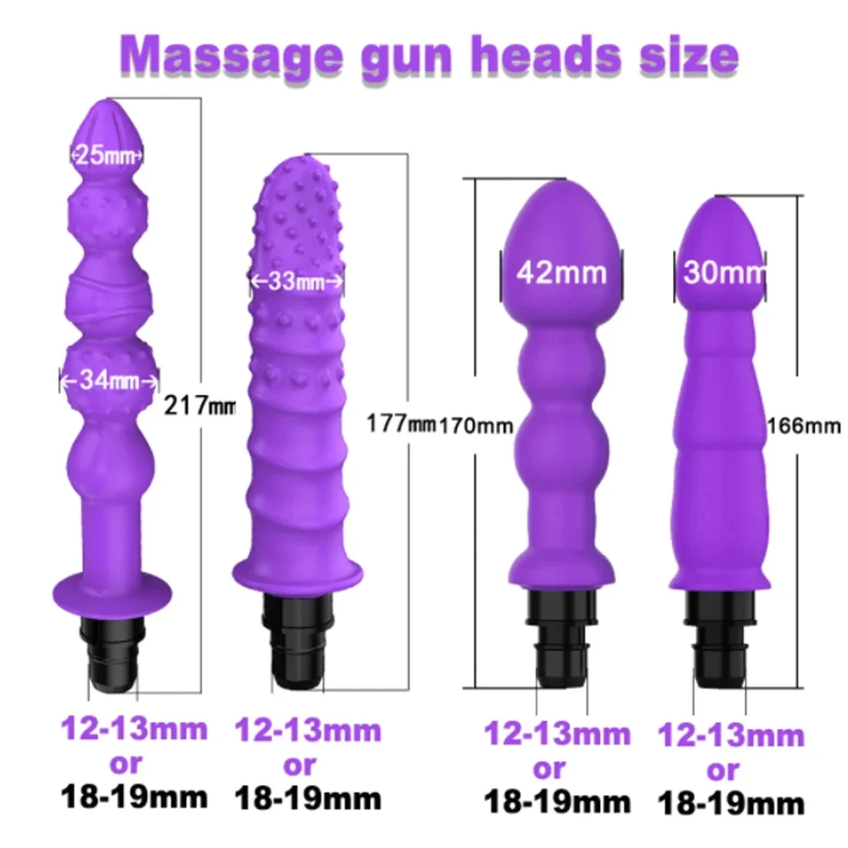 Massage Gun Heads Vibration Dildo Sex Penis Adult Vibrats Fascia Toys Slicone Heads Gun Percussion Vibrators For Women Man