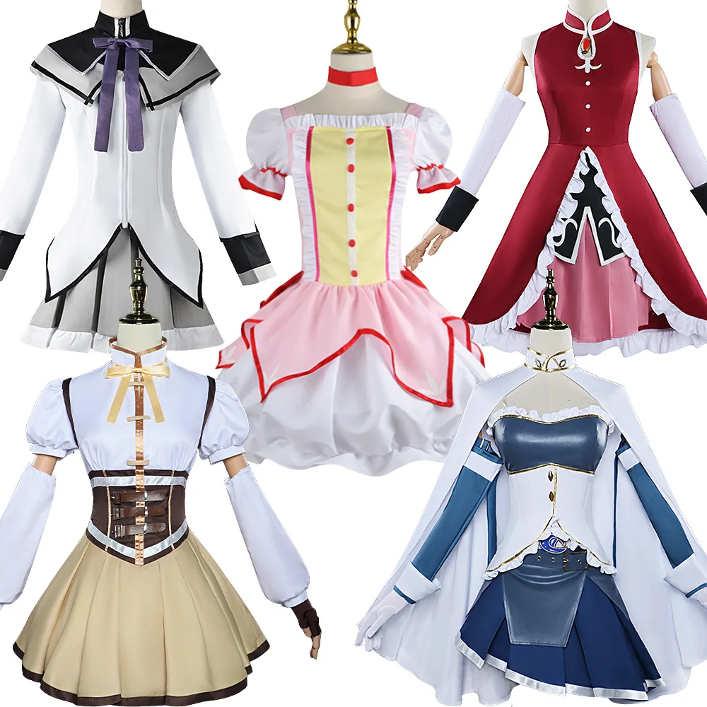 Madoka Cosplay Kostüm Akemi Homura Miki Sayaka Tomoe Mami Sakura Kyouko Anime für Halloween Rollenspiel Outfits