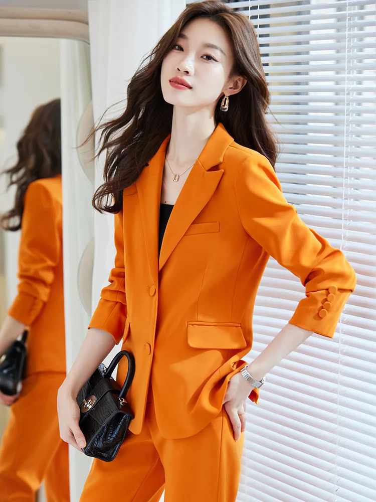 Formal Blazers Feminino for Women Business Work Wear Suits with Pants and Jackets Coat Pantsuit Ladies Professional Trousers Set