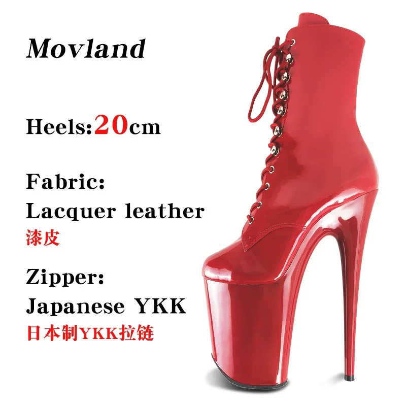 

LAIJIANJINXIA New 20CM/8Inch PU Leather Women's Platform disco party High Heels Pole Dance boot 212