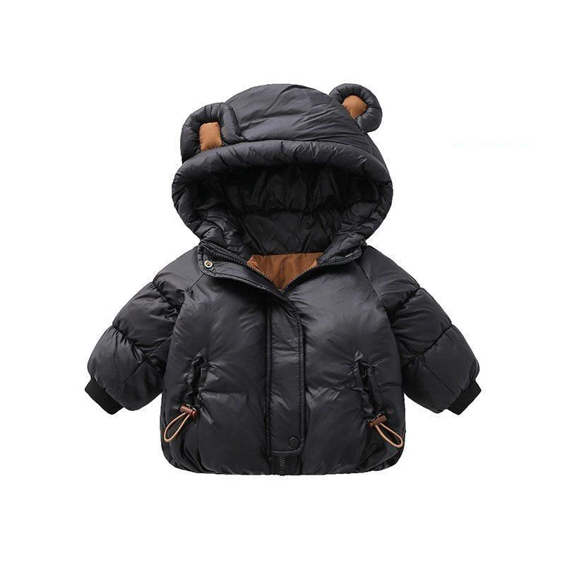 1 2 3 4 5 Years Autumn Winter Keep Warm Girls Jacket Cute Bear Ear Baby Coat Fashion Waterproof Hooded Boys Outwear Kids Clothes