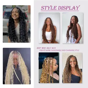Synthetic Deep Wave Hair zu Geflecht, ohne Handlung, Micro Braid Faux, Boho -Zöpfe nasses Haar, 160 g 10 Hauptverkäufe synthetischer Gewebe - №1