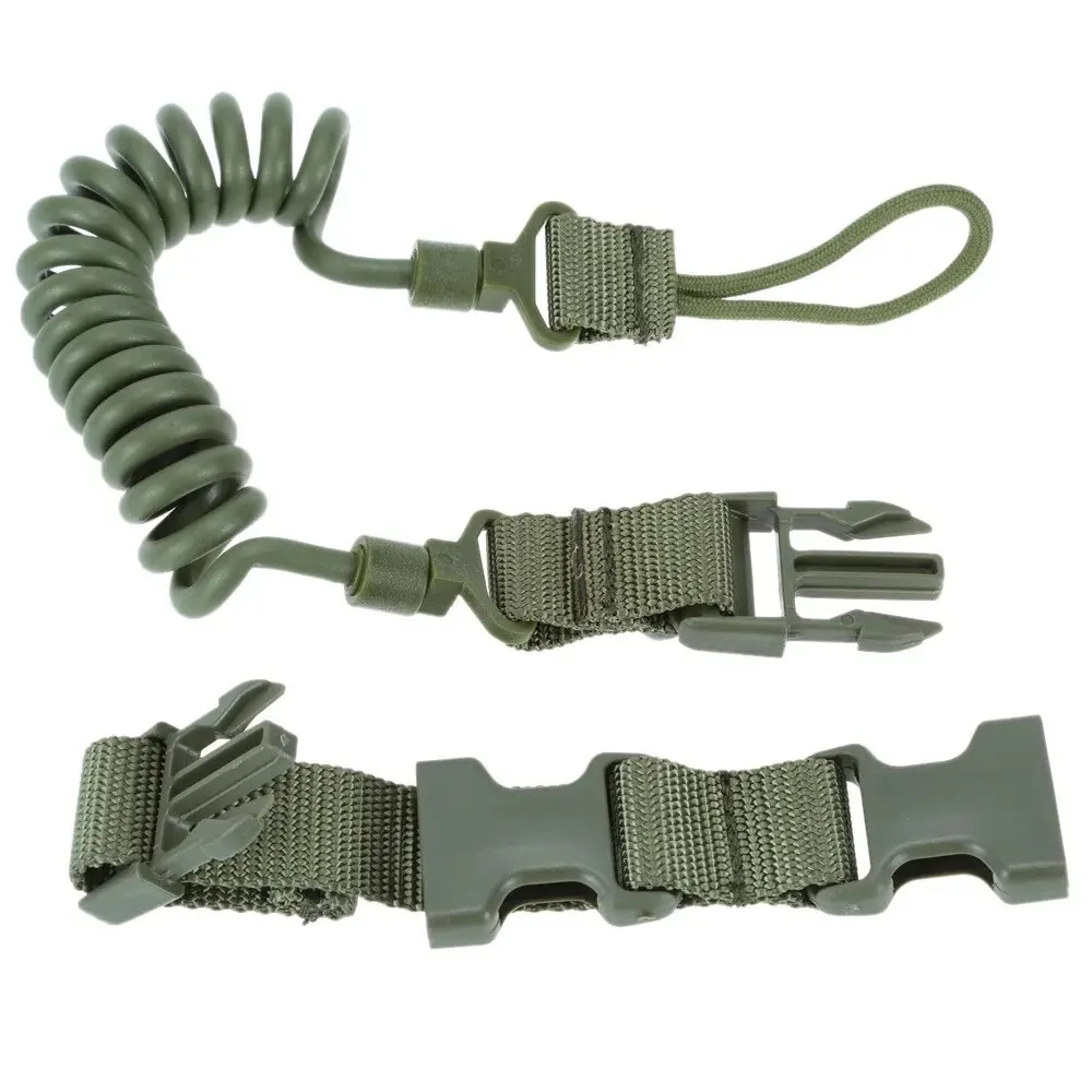 Tactical Anti-lost Elastic Lanyard Rope Spring Safety Strap Rope For Key Ring Chain Flashlight Hunting Accessories