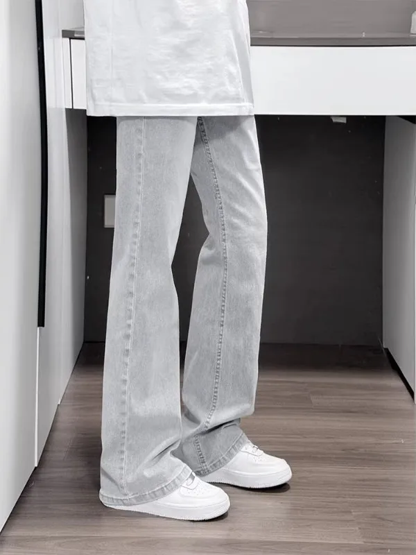 

ey Cement e Men's Straight Leg Jeans Knife High Street American Sle Casual ex Jeans mid Waist Zipper Fly