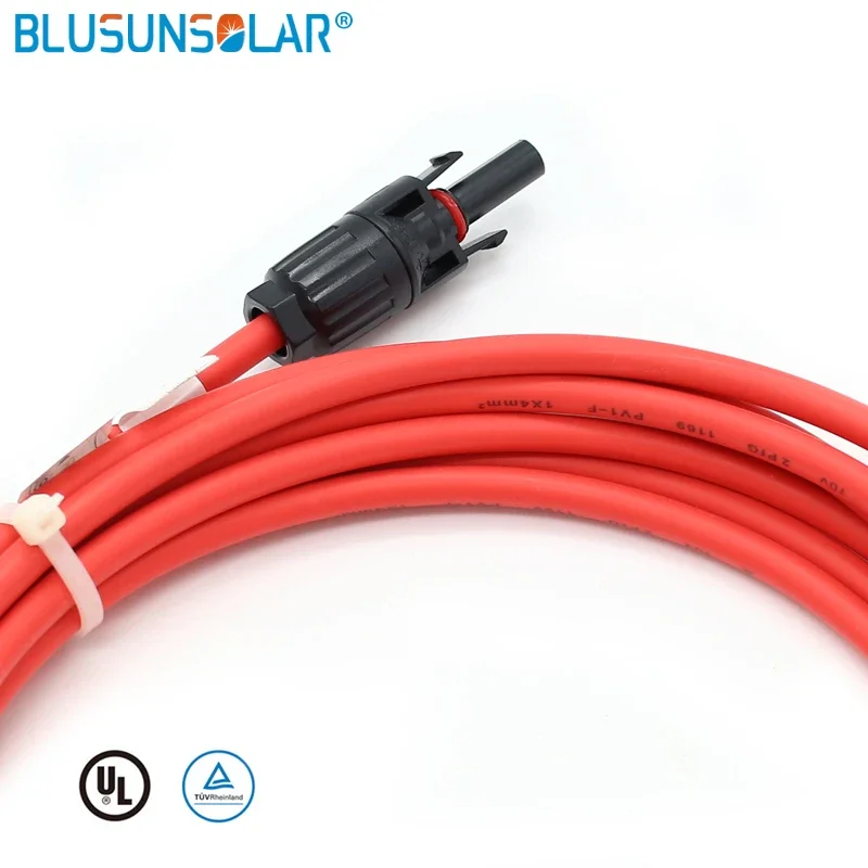 1 Pcs/1-5 Meter Zwart/Rood Power Solar Verlengkabel 4.0mm 2/12AWG Met Solar dc Connector Gebruikt In Pv Panel System