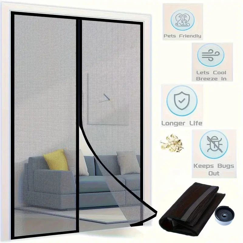 

Magnetic Suction Curtain, Mesh Door Curtain,Mosquito Resistant Household, Non Punching,Mosquito Resistant Invisible Door Curtain