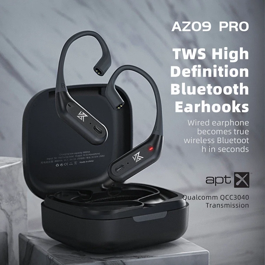 

KZ AZ09 PRO Wireless Bluetooth Headphones 5.2 Cable Upgraded Ear Hook Earphone B/C Pin With Charging Case For EDX PRO ZS10 PRO