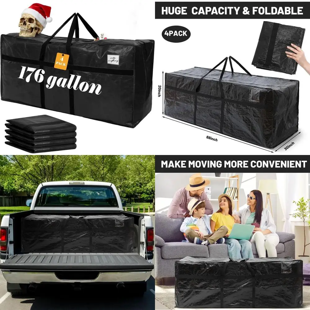 

Большие сверхпрочные складные сумки для хранения и транспортировки рождественских елок, вместимость 675 литров, на молнии с ручками, подходят для елок высотой 1,2-3,6 м