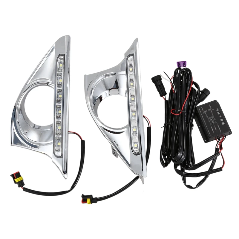 Car Styling Led Drl For Toyota Camry 2012-2014 Daytime Running Lights Day Lamp With Turn Signal Dimmed Function Relay