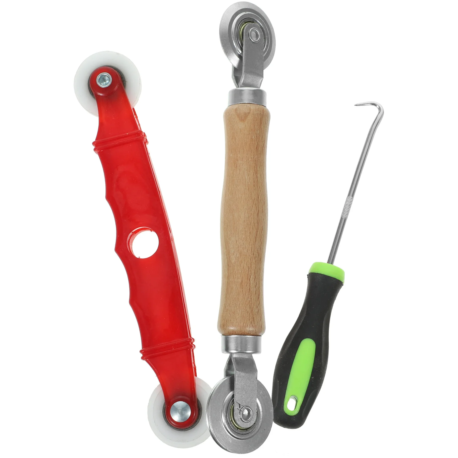 مجموعة واحدة من أدوات لف الشاشة ذات نهاية مزدوجة لتركيب استبدال شاشة باب النافذة ومقبض متين ناعم