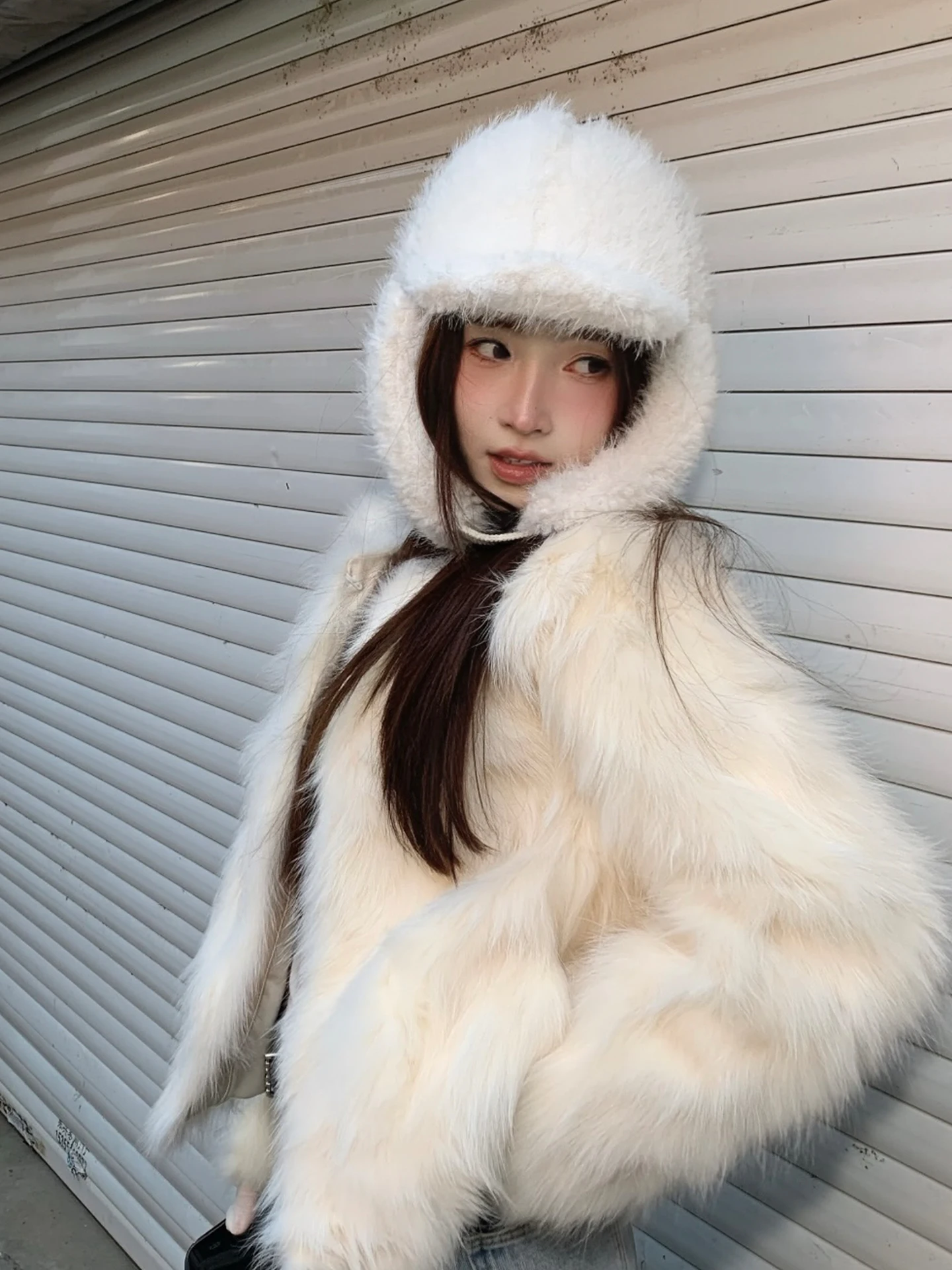 

Пушистая утолщенная шапка-самолет для женщин, зимняя атмосфера, теплая шапка для путешествий, езды на велосипеде, наушники