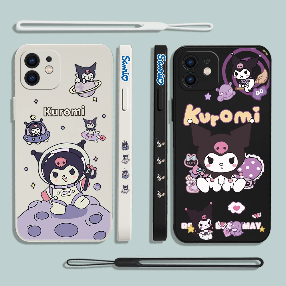 Cute Cartoon Kuromi Phone Case For Xiaomi Mi 13 12T 12S 11 11T Ultra 10 10T 9 9T 9SE 8 Pro Lite 5G Liquid Silicone Cover