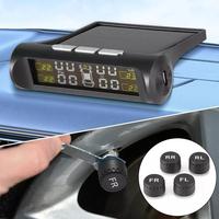 Digital LCD Display Universal Smart Car TPMS Tyre Pressure Monitoring System Auto Security Alarm Solar Charging
