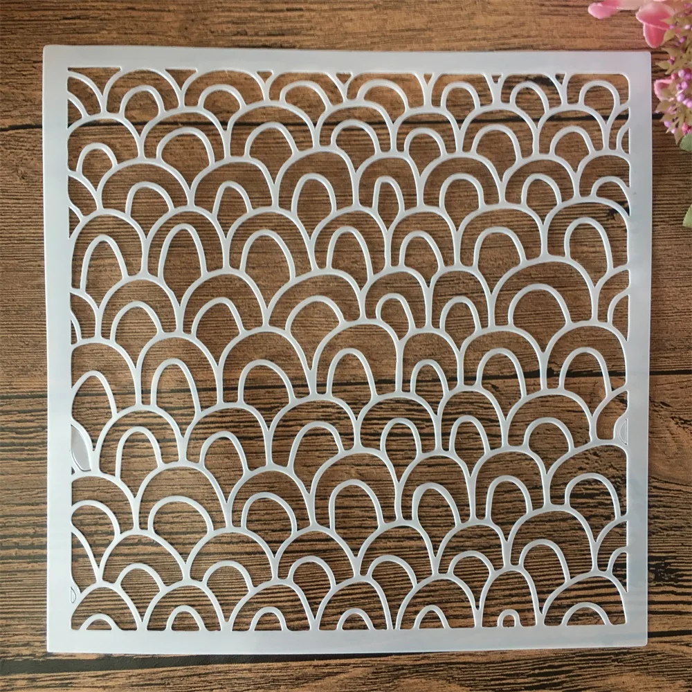 20*20cm warstwowe powłoki faliste DIY warstwowe szablony malowanie kolorowanka szablony do albumu szablon do dekoracji
