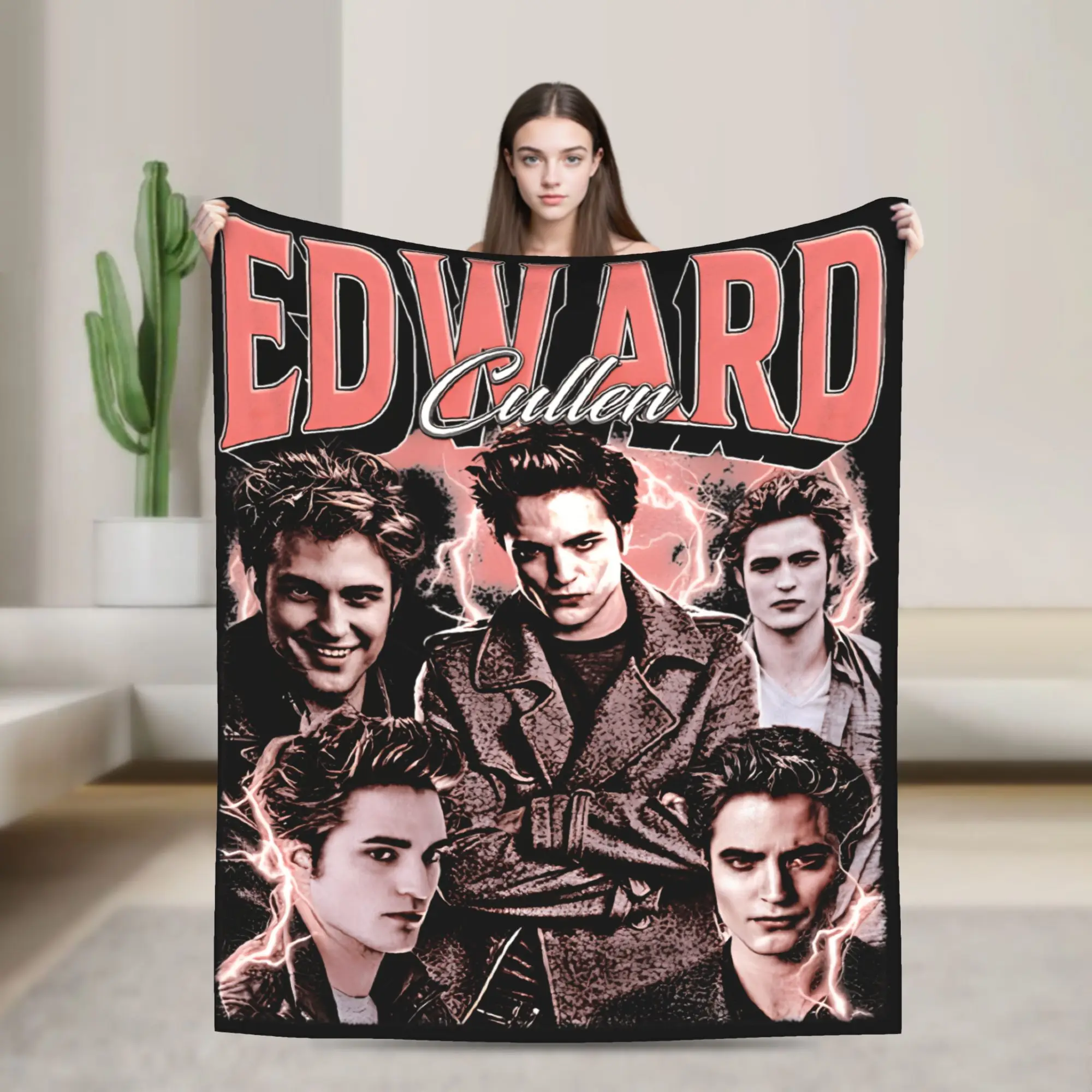 Edward Cullen Super Warm Blankets Robert Pattinson Child Plush Throw Blanket Funny Bedroom Flannel Bedspread Sofa Bed Cover