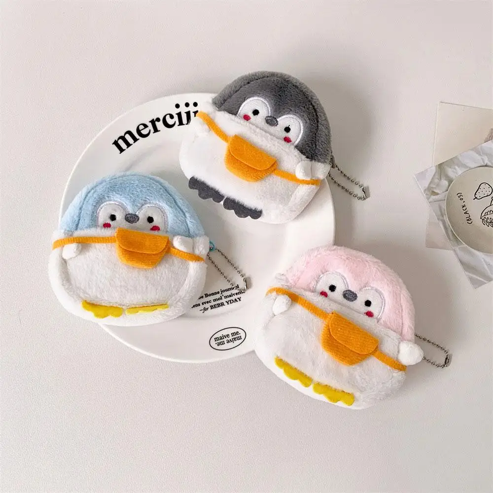 Girls Cartoon Penguin Coin Purse Cute Plush Earphone Organizer Bag Kawaii Bag Children's Christmas Gift