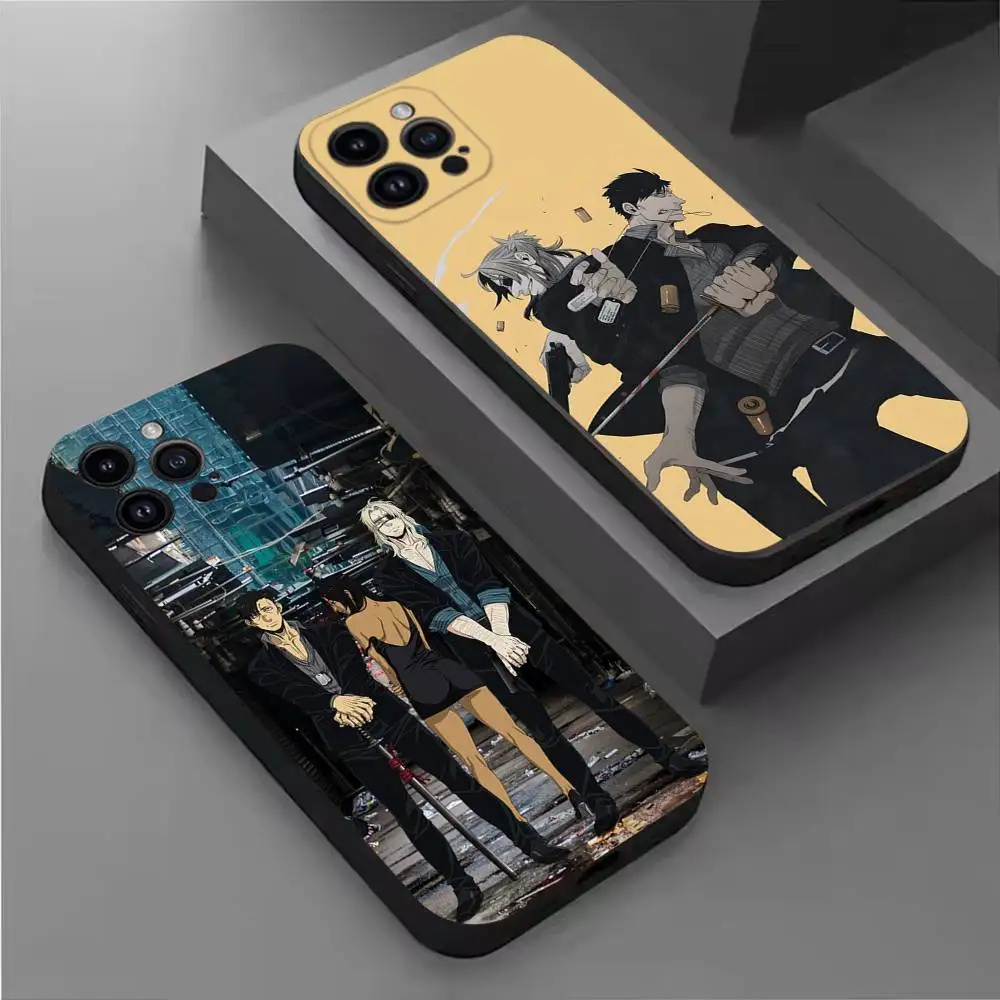 

G-GANGSTA Anime Phone Case For iPhone 11,12,13,14,15,16,17,Pro,Max,Plus,E,SE4,Air,Mini Black Soft Cover