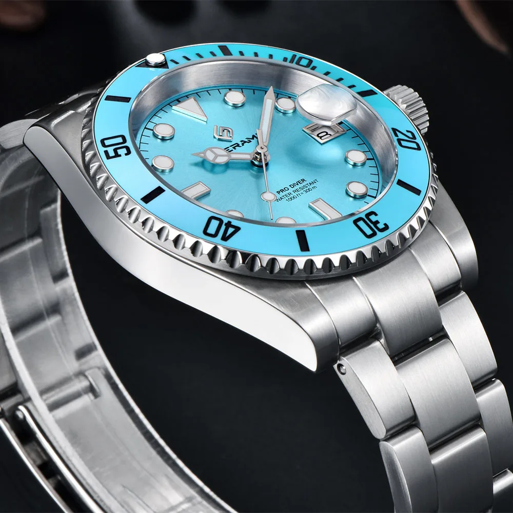 TERAMI Top Brand 40MM Ceramic Bezel Mechanical Men Watches Luxury NH35 Super Lume Sapphire Mirror Dive Wristwatches reloj hombre