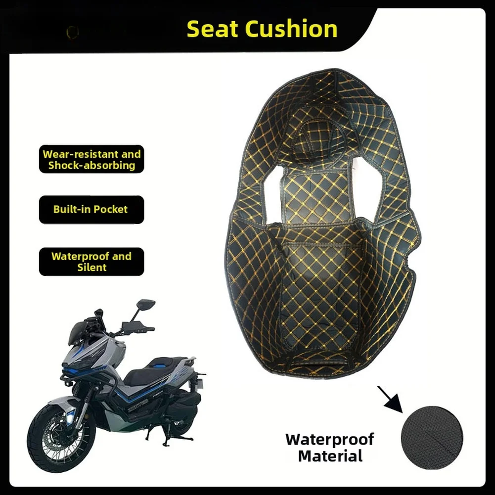 Waterproof Leather Seat Liner Pad Designed for Zontes For 368G 2024 Motorcycle with Non-Slip Base and Functional Interior Pocket