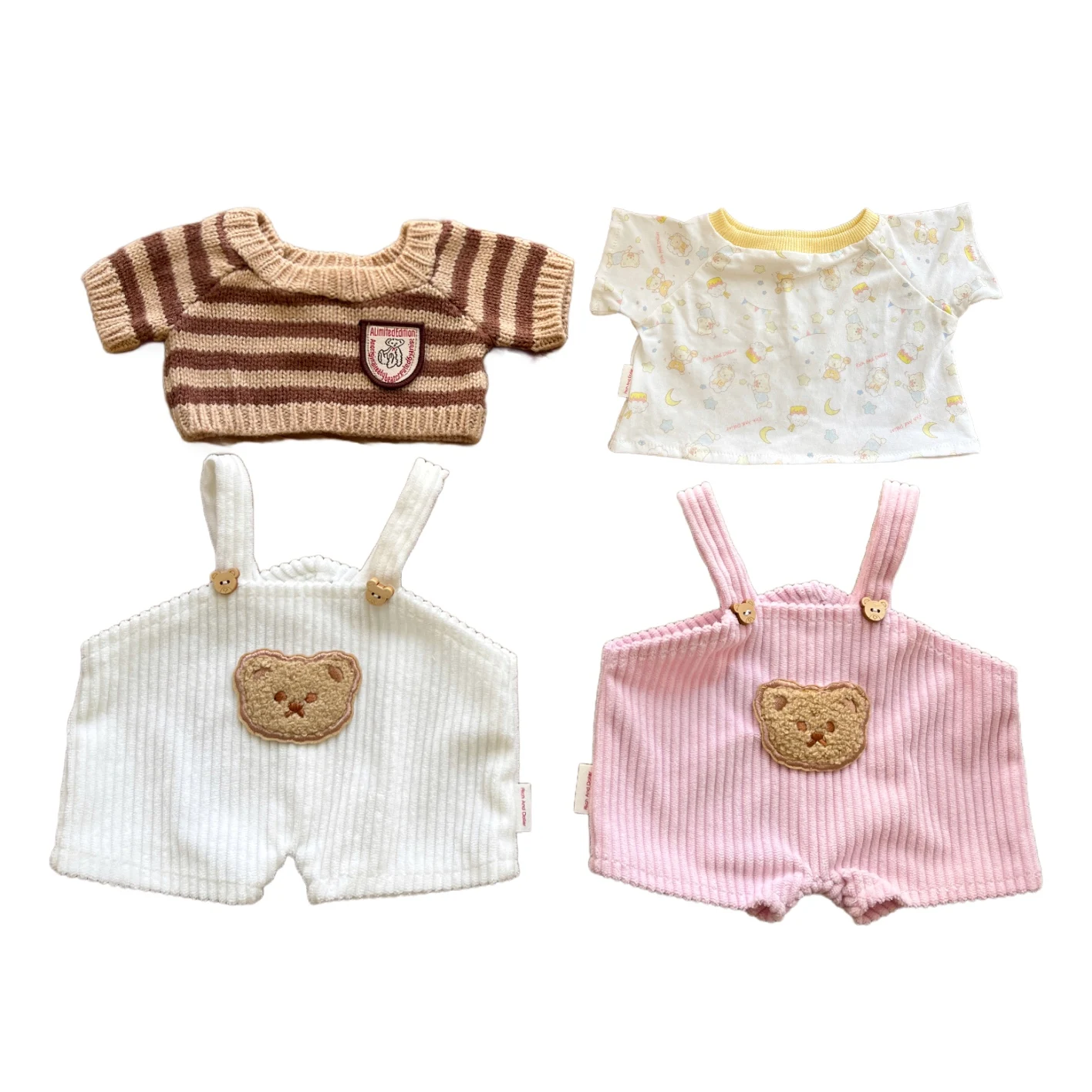 10-12inch Toy Clothing,Doll Clothes for 30cm Teddy Bear and Bartholomew Bear,Clothes only Without Doll(4pc doll clothes)