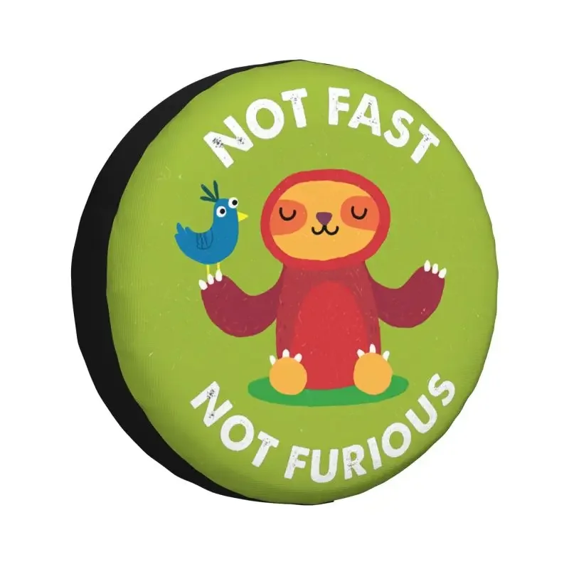 Custom Not Fast Not Furious Sloth Spare Tire Cover for Toyota RAV4 Prado 4WD 4x4 Trailer Car Wheel Protectors 14