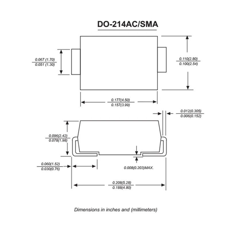 10PCS SS52 SS54 SS56 SS58 SS510 SS515 SS520 SMA DO-214AC SMB DO-214AA SMC DO-214AB SMD Schottky Diode 5A