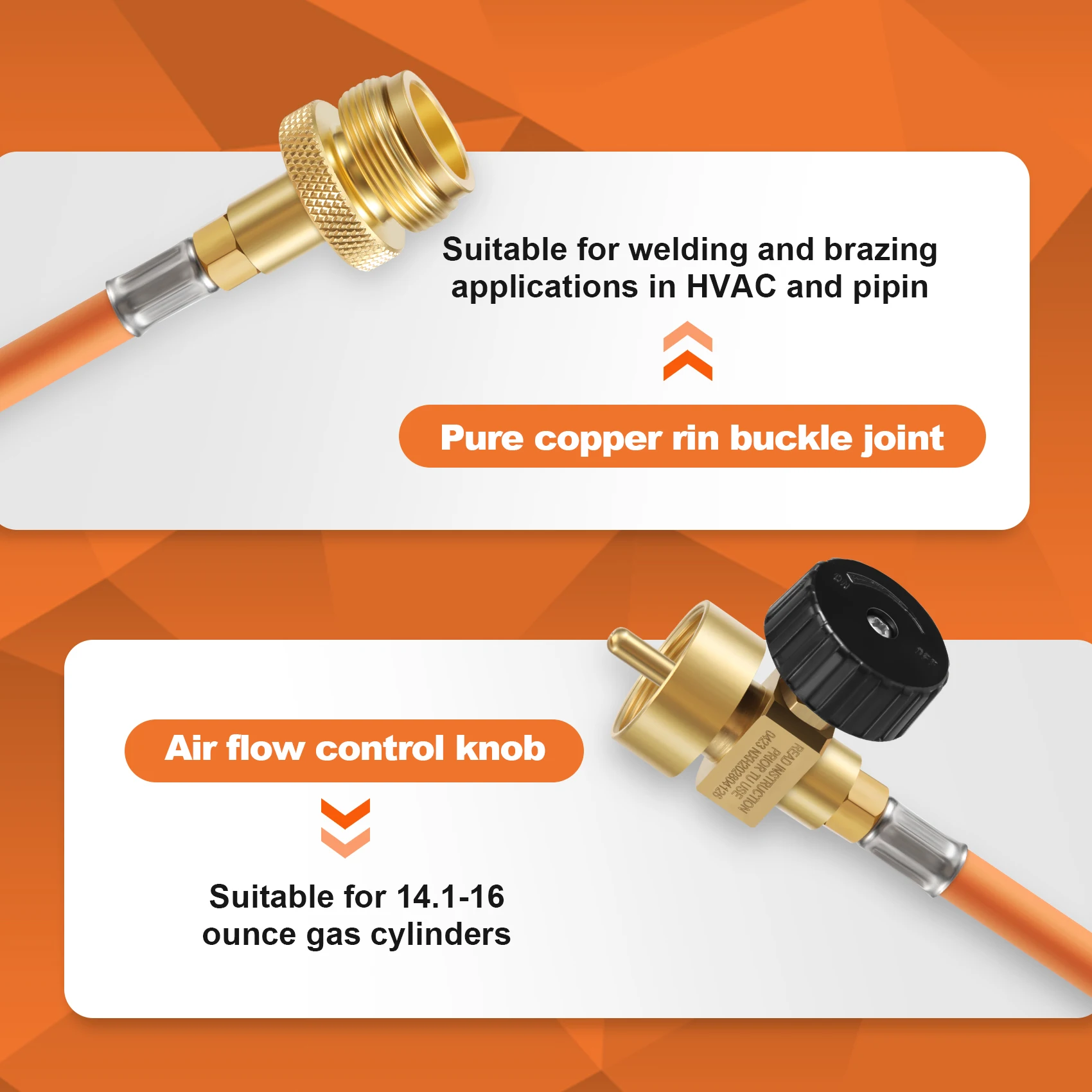 

A19F-Welding Torch Hose CGA600 1.5M (5Ft) Hose And Belt Hook For MAPP Torch Extension Kit