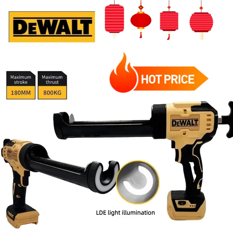 

DeWalt Cordless Electric Caulking Gun 18V/20V 6-Speed for Doors Windows Glass Sealant Adhesive Glue Gun with LED Light Tool
