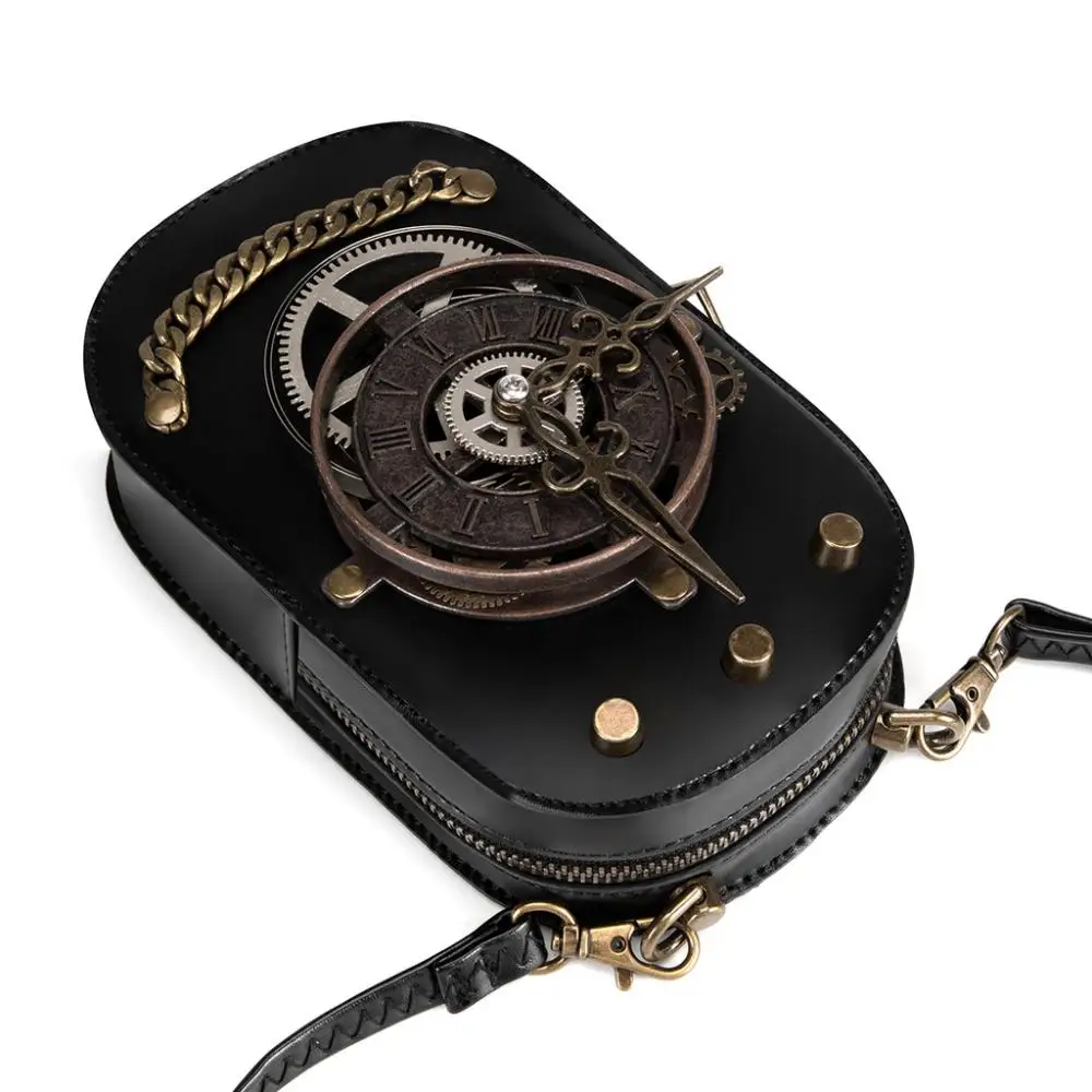 Steampunk Vintage Mini Crossbody กระเป๋า Retro ไหล่กระเป๋า Heavy Duty ผู้ถือโทรศัพท์ Gothic Square Boho Chic กระเป๋าถือนาฬิกาเกียร์