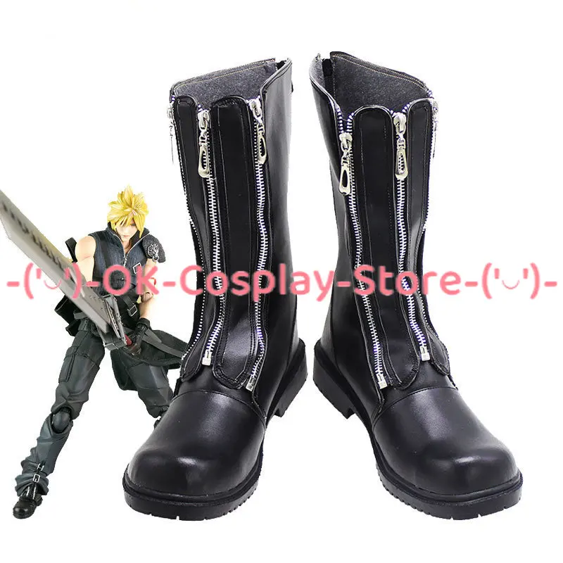 

FF7 Cloud Strife Cosplay Shoes Game Final Fantasy VII Cosplay Prop PU Leather Shoes Halloween Carnival Boots Custom Made