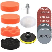 7/12pcs Car Polishing Pad Sponge Kit Polish Waxing Buffing Sandpaper for Headlight Repair Car Paint Refurbish Wheel Polishing