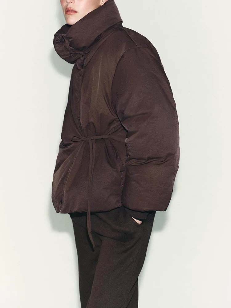 Modische Baumwolljacke mit Stehkragen, Verstärkte Oberbekleidung, Neuheit für Frühling, Elegante Damen-Langjacke mit Knöpfen...