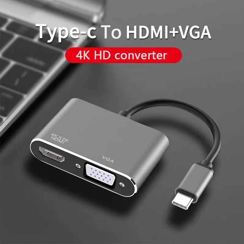 

4K Type C to HDMI-compatible USB C 3.0 VGA PD Adapter Dock Hub for Macbook Samsung S20 Dex for Huawei Xiaomi