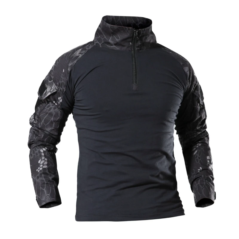 Picture 6: Outdoor Tactical Hiking T-Shirts Men Combat Military Army CP Camouflage Long Sleeve Hunting Climbing Shirt Cotton Sport Clothes