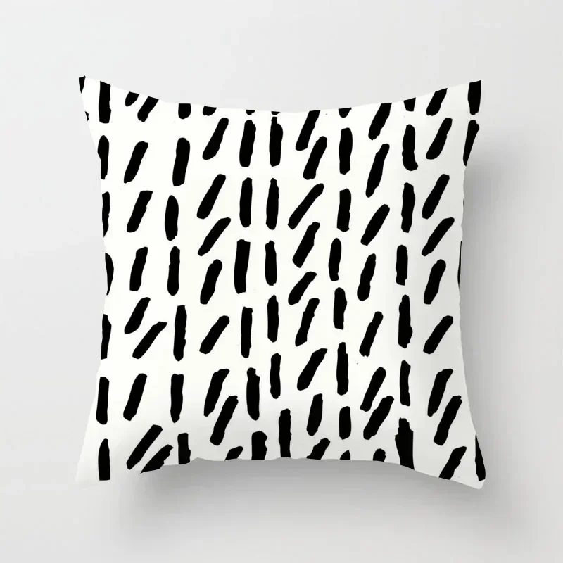 

Funda de cojín geométrica en blanco y negro, funda de almohada pequeña, sofá cuadrado