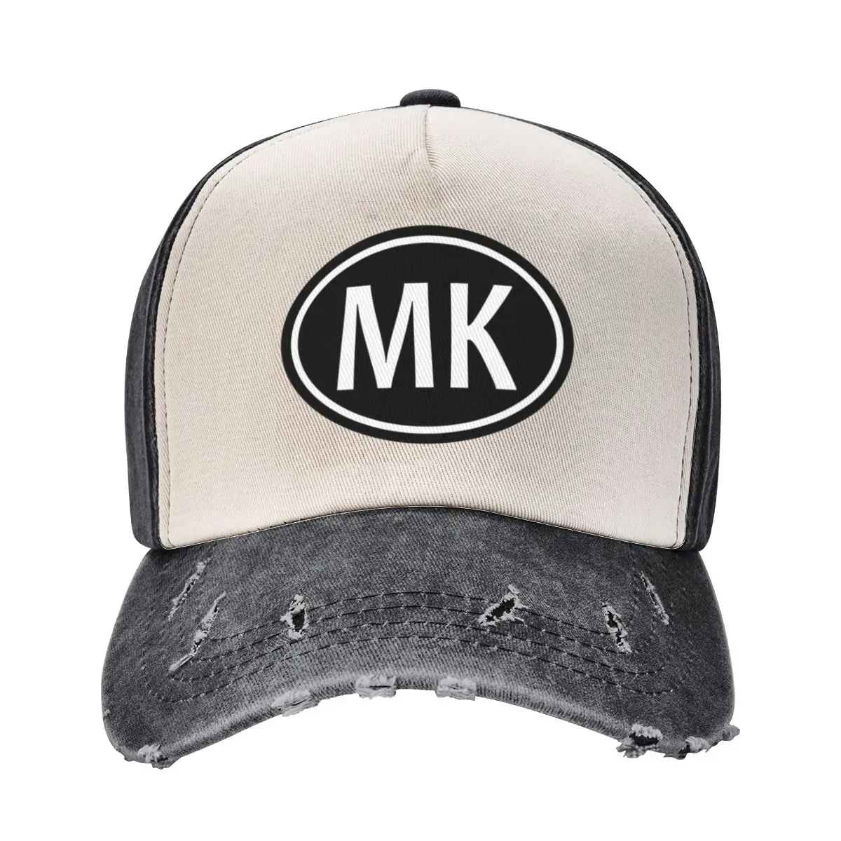 MK Initials Monogram Oval White Letters Baseball Cap Dropshipping derby hat Luxury Brand Women Hats Men's