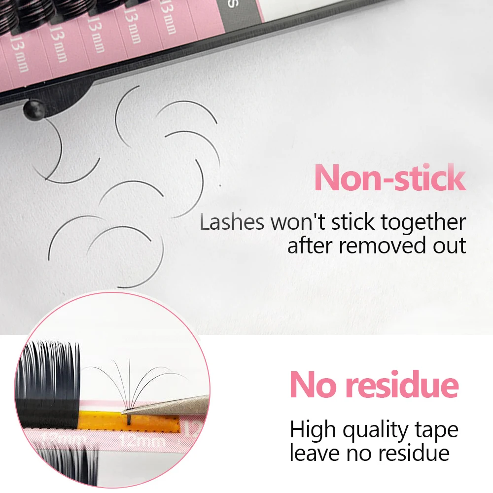 1 Stück Qeelasee CC und DD Curl Volumen normale runde Wimpern Russische Volumenwimpern Matte Faux Mink Professional Cilio – Detail 4
