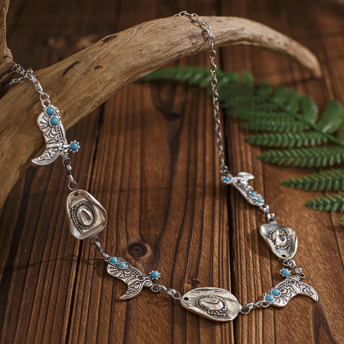 Body Chain Mushroom Pendant Vintage Punk Cowboy Metal 3D Waist Decor for Women Sturdy Adjustable Length Silver Tone Office