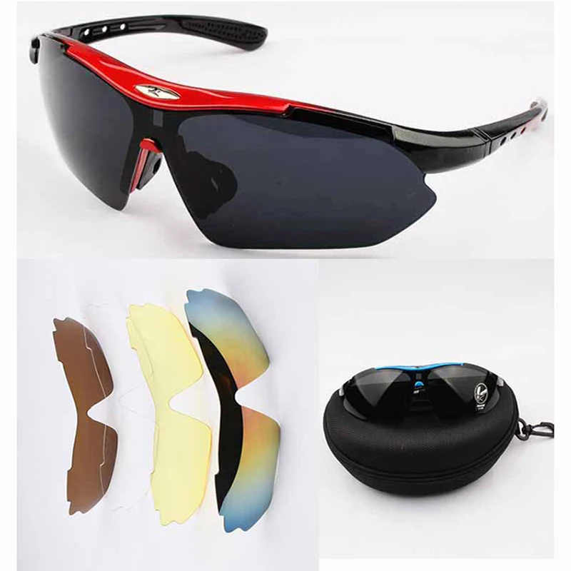 

0089 Tactical Glasses 5 Lens UV 400 Protection Sport polarized Men's Sunglasses With Myopia Frame