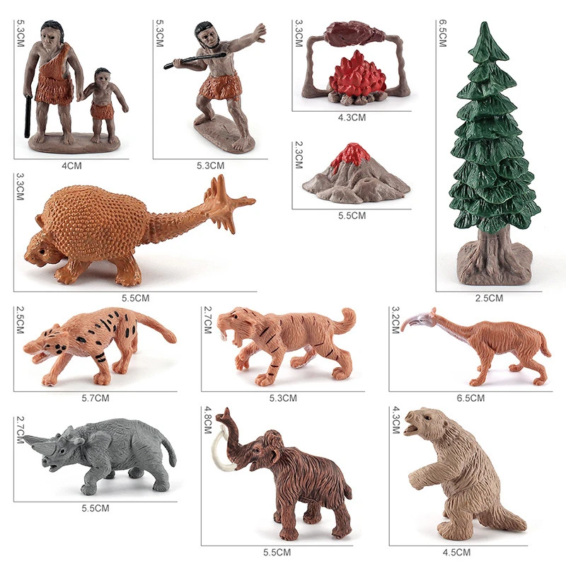 Simulation Human Evolution of Man Primitive Human Prehistoric Life and Animal Model Historical Educational Figurine Toy Kid Gift