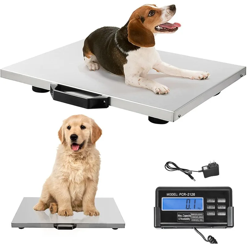 

Цифровые весы 1100 фунтов x 0,2 фунта, большие ветеринарные весы для домашних животных, платформа из нержавеющей стали, электронные почтовые весы для доставки