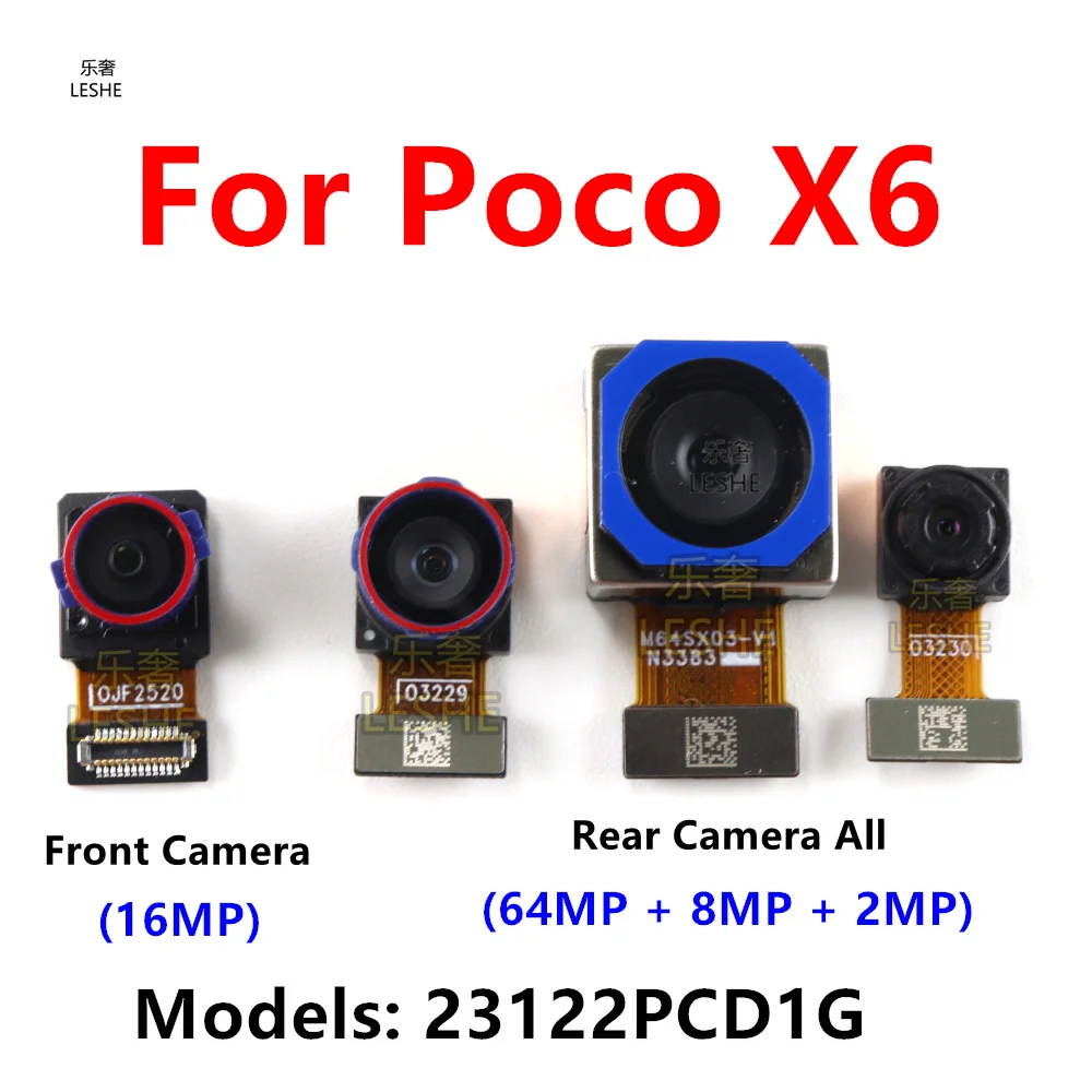 

64-мегапиксельная задняя передняя камера 16 МП для Xiaomi Poco X6, основная широкая макросистема, сверхширокий модуль камеры, замена модуля