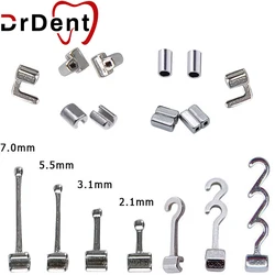 Drdent 10 Uds botones linguales dentales Base de acero inoxidable inconsable gancho prensable odontología consumibles de ortodoncia odontología