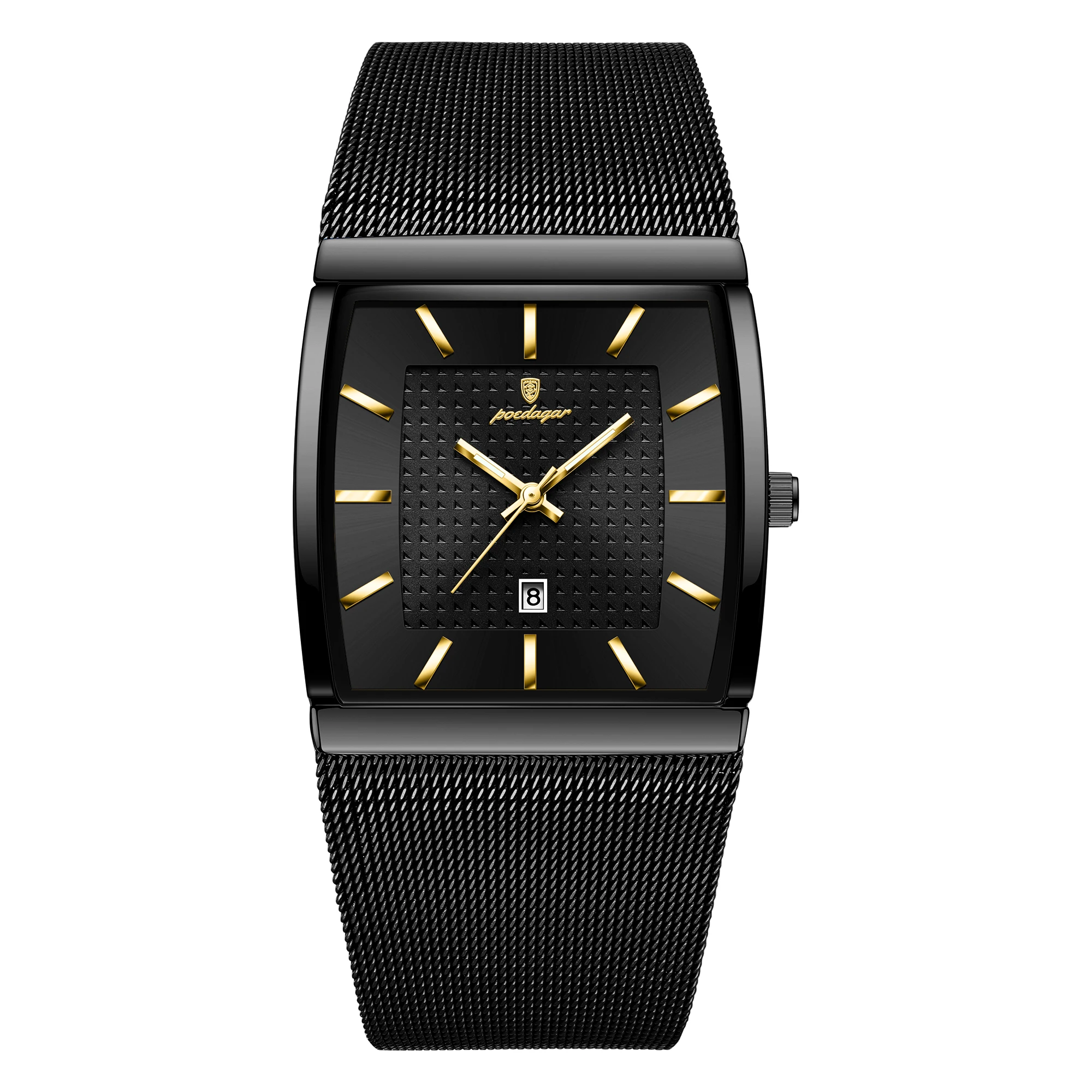 POEDAGAR Top Luxe Heren Polshorloge Waterdicht Lichtgevend Roestvrij Stalen Gaas Datum Man Horloge Mode Zakelijk Quartz Herenhorloges - afbeelding 2