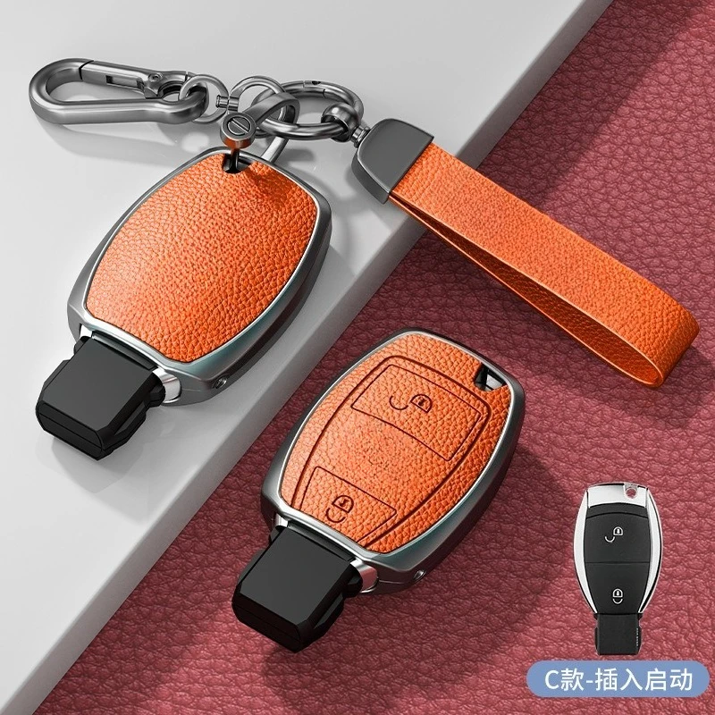 حقيبة مفاتيح من سبائك الألومنيوم على شكل C مناسبة لسيارة Mercedes Benz E300lC A-class S-Class GLC GLE/GLA/GLS/CL