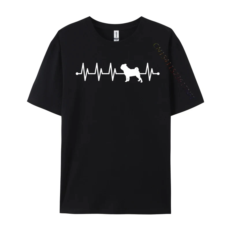 Pug Heartbeat Ecg Pulse Carlin Carlino For Dog Owners Heartbeat Faddish Tops Shirts Premium T-Shirt For Men 3d Printed Tshirts