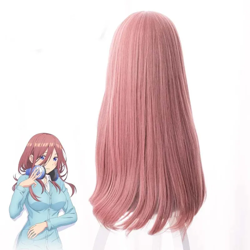 Dark Pink 50cm Heat Resistant Cosplay Anime Wigs High Quality Gotoubun The Quintessential Quintuplets Nakano Miku Cosplay Wig view 4