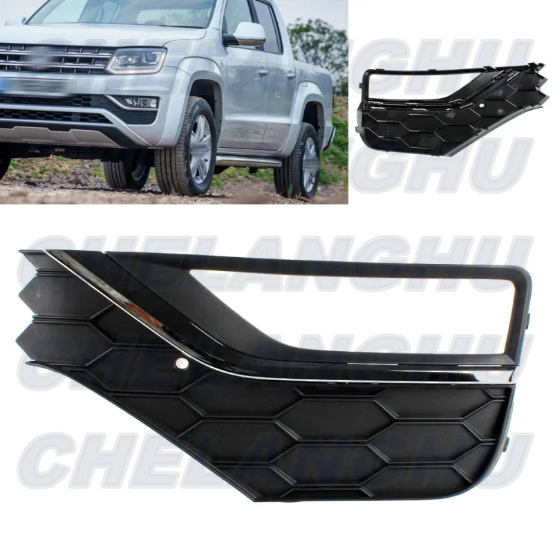 

For VW Amarok 2019 Left Side Front Fog Lights Lamp chrome Grille Cover without radar aperture Car accessories 2H6807489