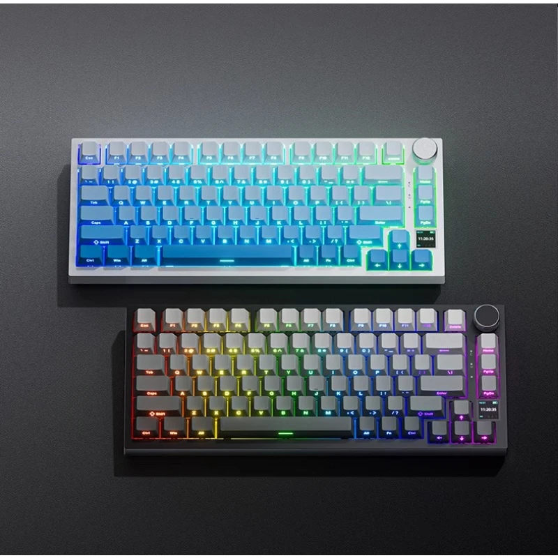 AJAZZ AK820 75Layout 81Keys Mechanical Keyboard USB Wired RGB Gasket Custom Hot-Swap TFT Screen PBT Keycap Multimedia Knob Gift