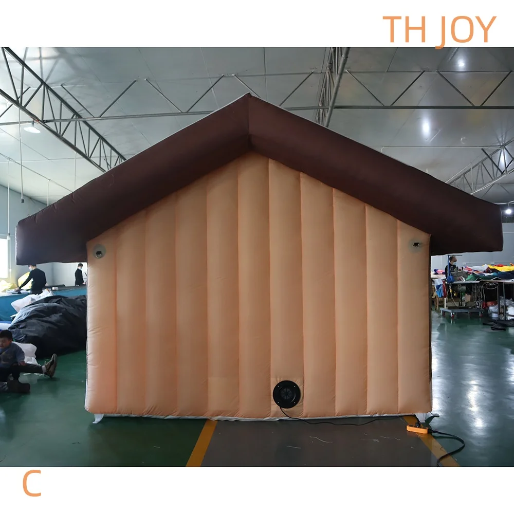 Schnelles Luftschiff zur Tür, Santa Grotto House aufblasbares Weihnachtshauszelt für die Weihnachtsdekoration im Freien